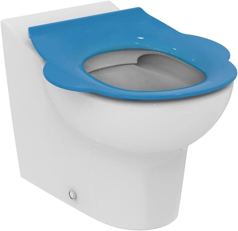 School Toilet Seat Ring Blue Polypropylene 305mm High with Child Support Handles