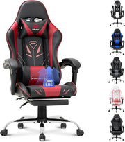 Gaming Chair Red High Back Footrest Desk Swivel PC Gamer Racing Modern Seat