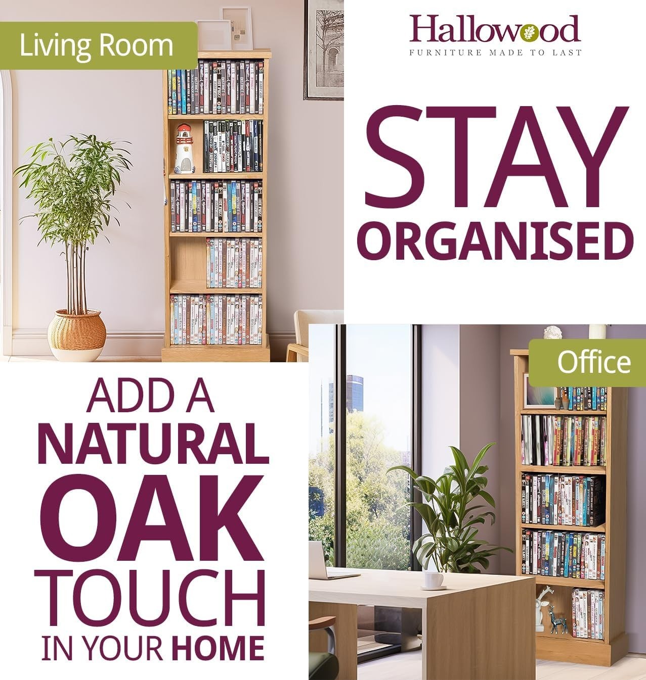 Solid Oak DVD CD Storage Cabinet 5 Tier Media Shelf Holds 120 Discs