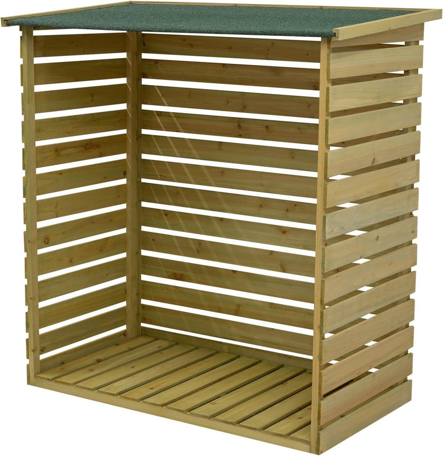Wooden Log Store Shed 116x64x123cm Firewood Storage Outdoor