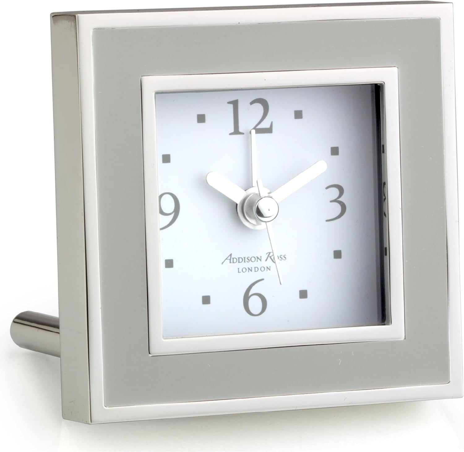 Silent Sweep Square Bedside Alarm Clock Compact Luxury Clock