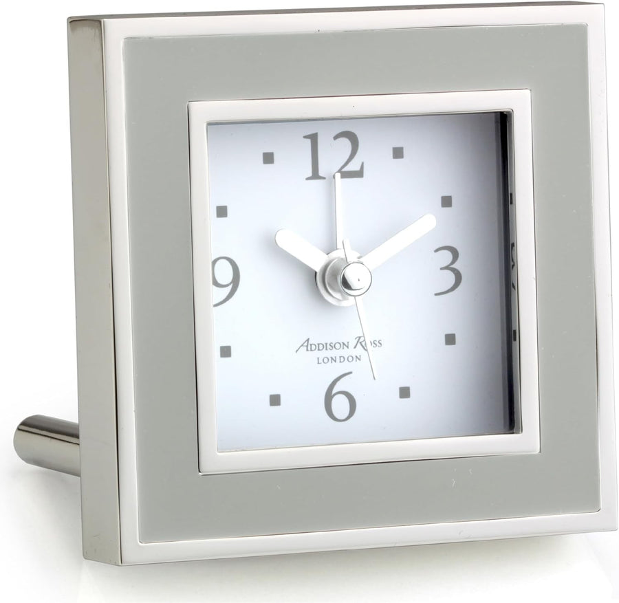 Silent Sweep Square Bedside Alarm Clock Compact Luxury Clock