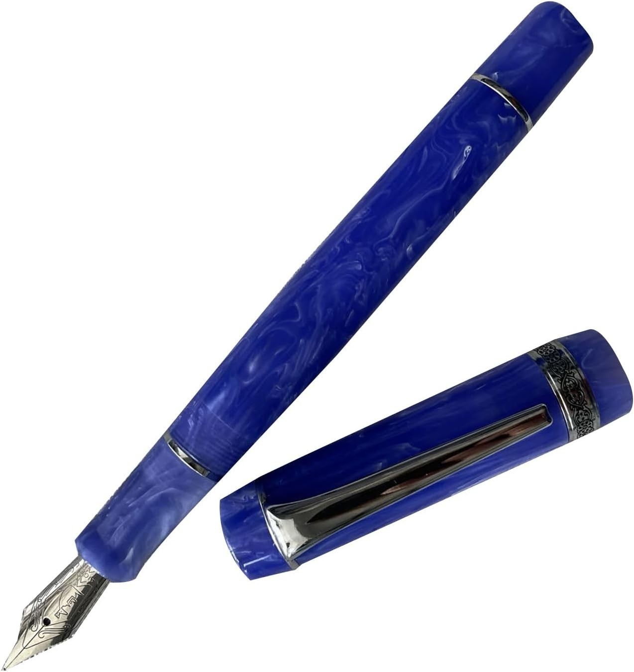 Periwinkle Silver Clip Acrylic Pen Smooth Writing for Office & School