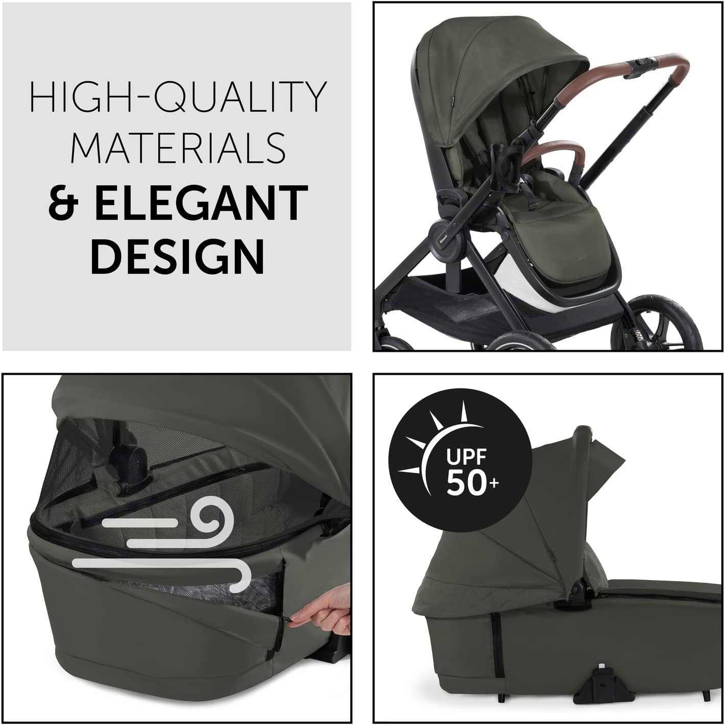 Walk N Care 2-in-1 Pram & Pushchair Dark Olive Lightweight Foldable Stroller