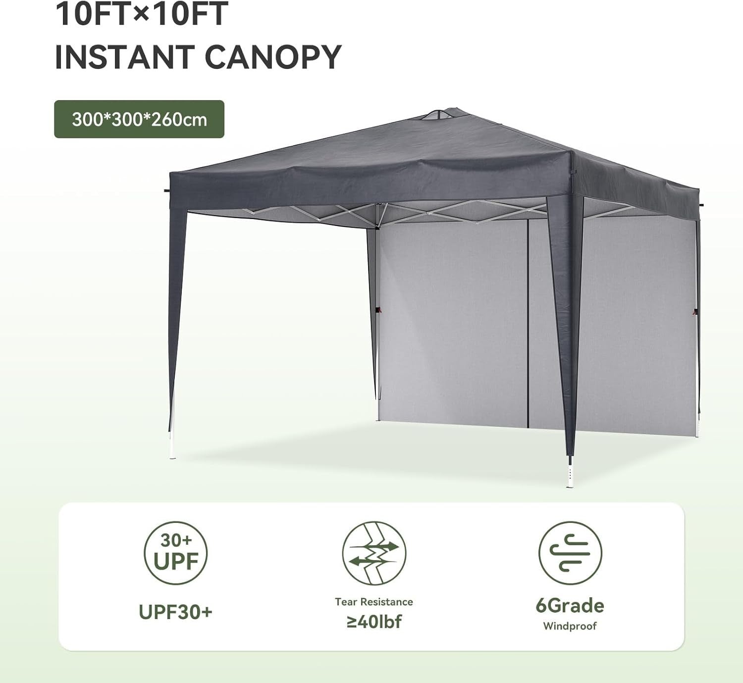 3x3M Grey Gazebo With Sides Mesh Windows Waterproof Garden Party Tent