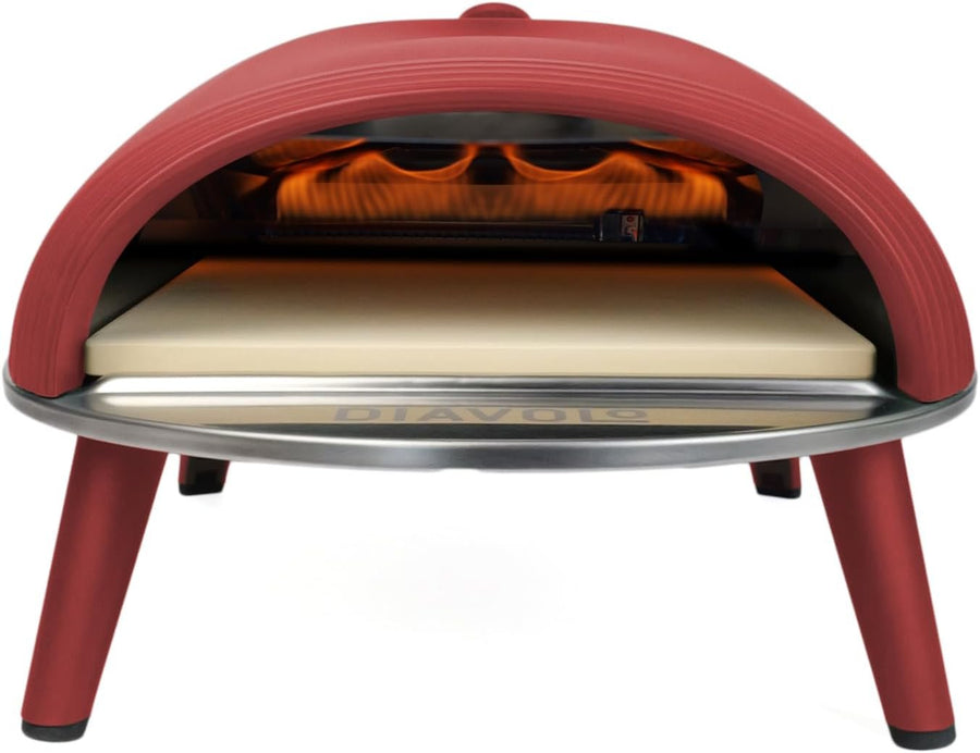 Gas Portable Pizza Oven with Peel & Bag | Outdoor BBQ Pizza Maker 500°C | Red
