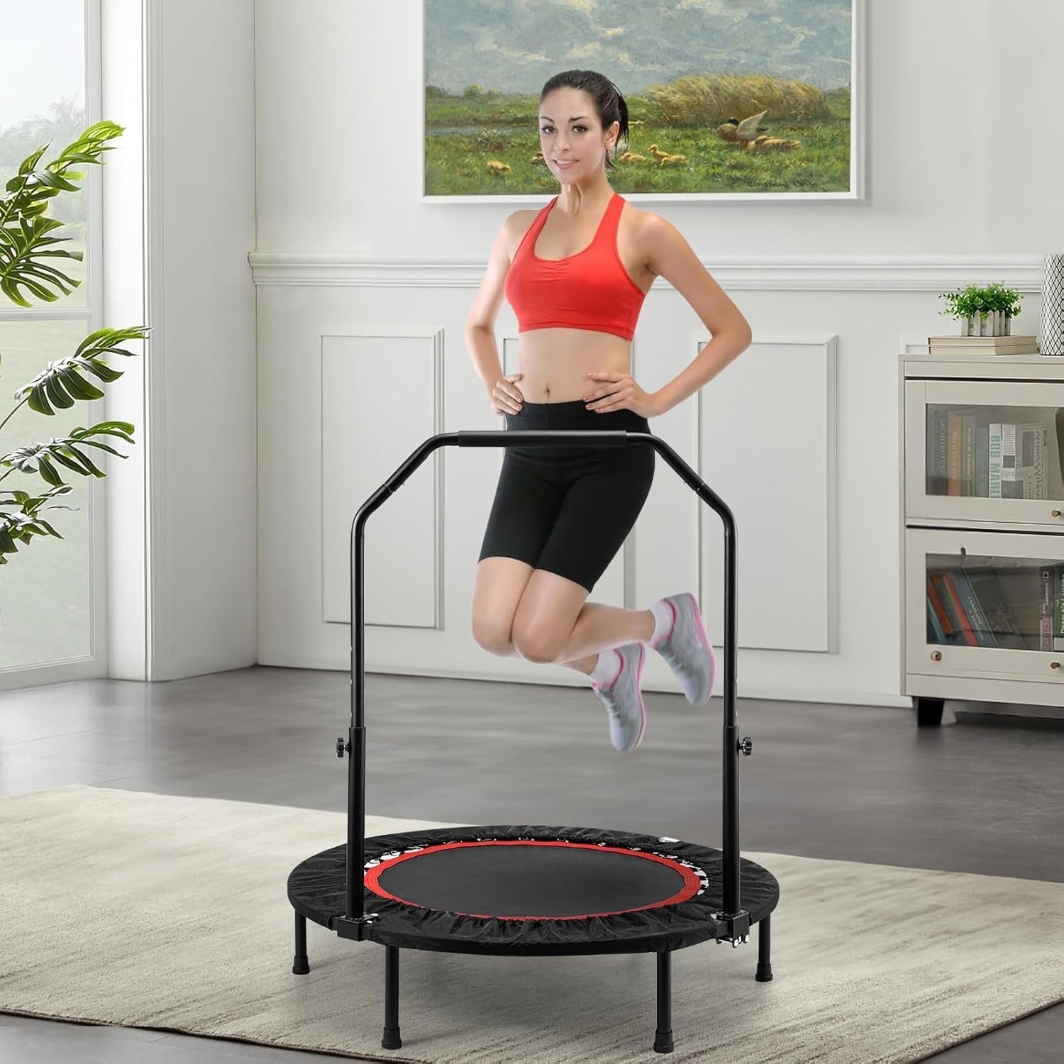 48in Foldable Exercise Trampoline Heavy Duty Rebounder 220KG