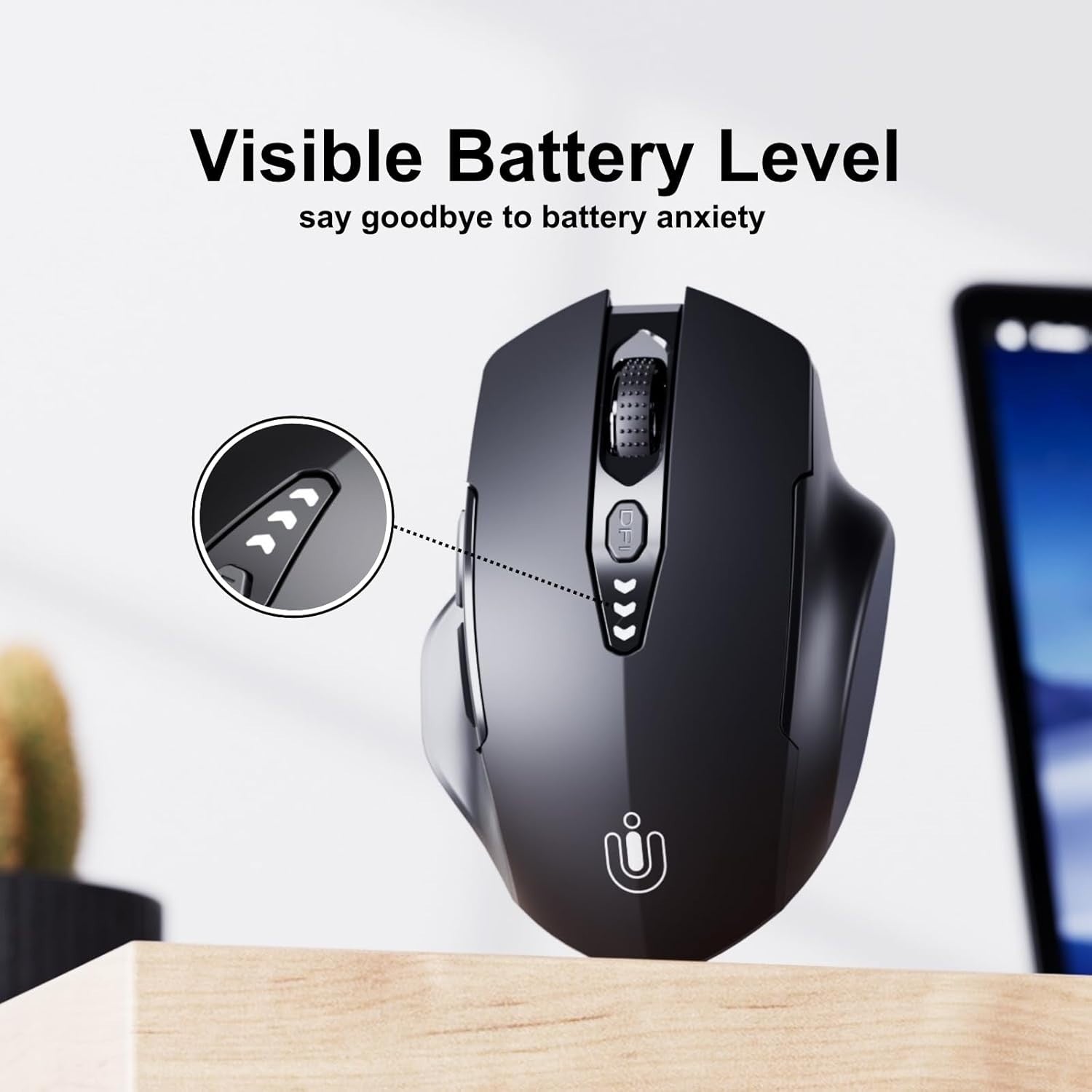 Tri-Mode Bluetooth Wireless Mouse Rechargeable Silent Ergonomic Multi-Device PC