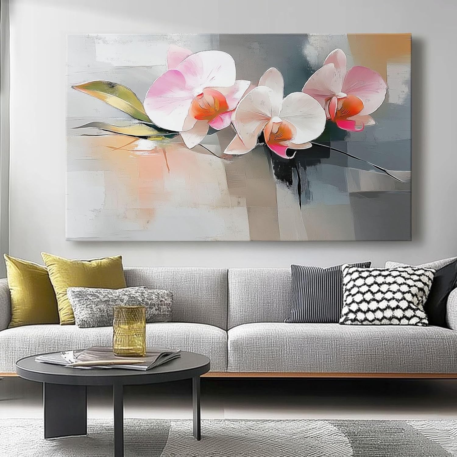 Orchid Canvas Wall Art 40x30cm Pink White Modern Floral Print