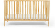 Stylish Wooden Baby Cot Bed Adjustable Height Crib with Fibre Mattress Pine
