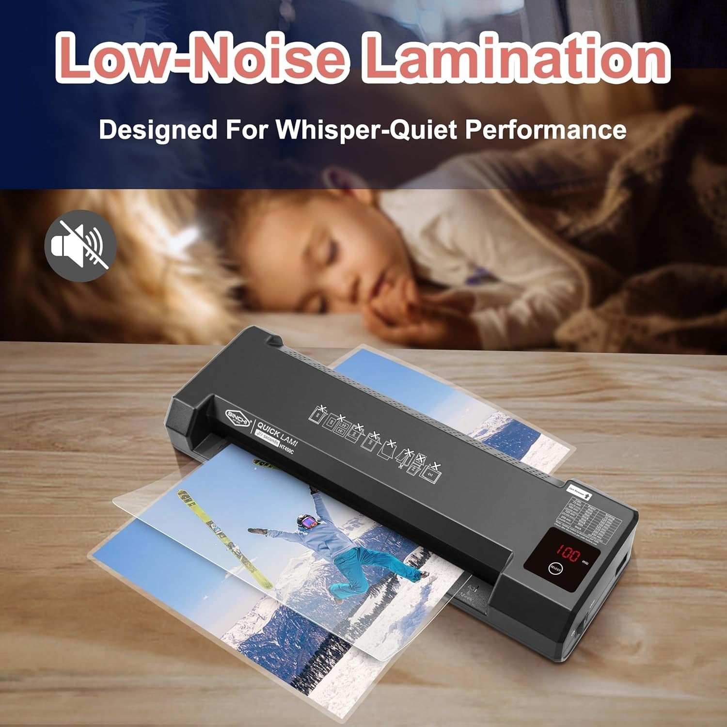 A3 Laminator & Foil Applicator 4 Roller Fast Warm Up 75–250 Mic Touch LED