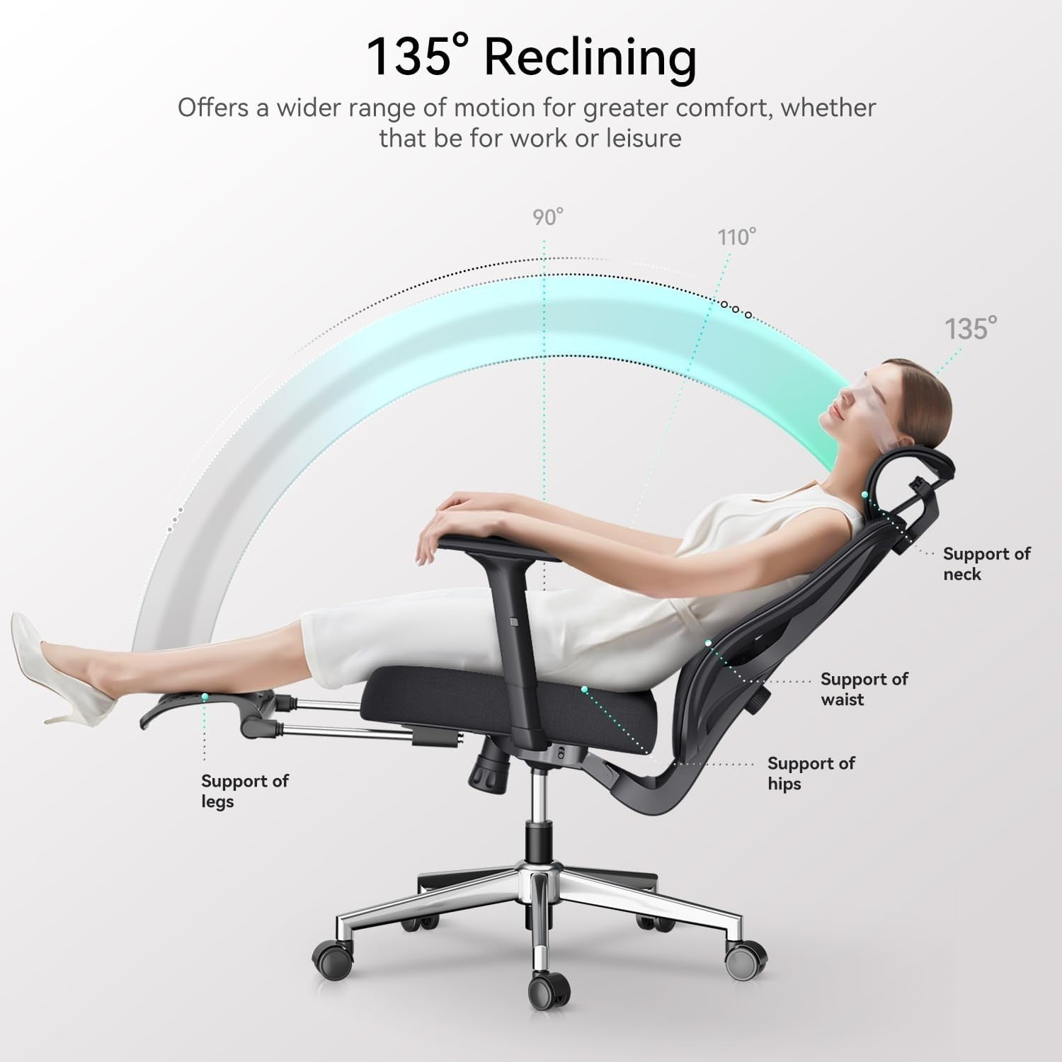 Ergonomic Mesh Office Chair Lumbar Support Adjustable Desk Rolling High Back