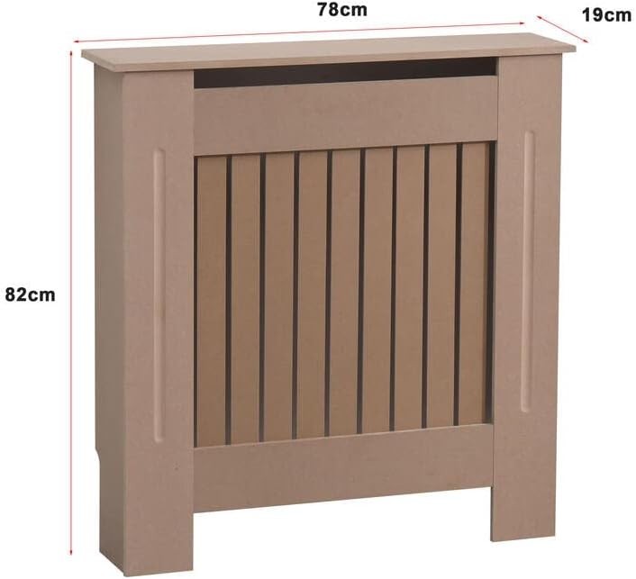 Large Grey Radiator Cover | Modern MDF Cabinet with Vertical Slats