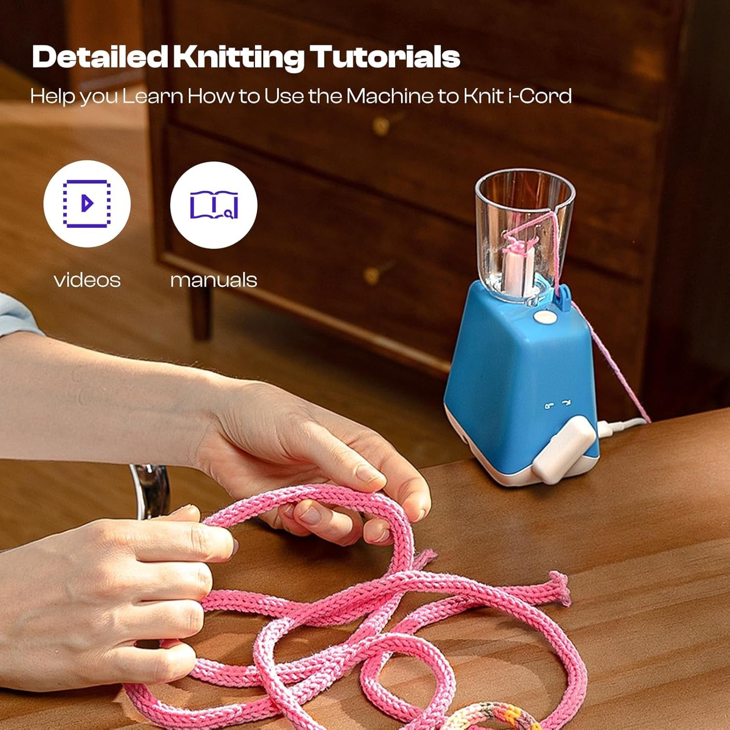 Electric iCord Knitting Machine Automatic Wool Cord Maker DIY Crafts