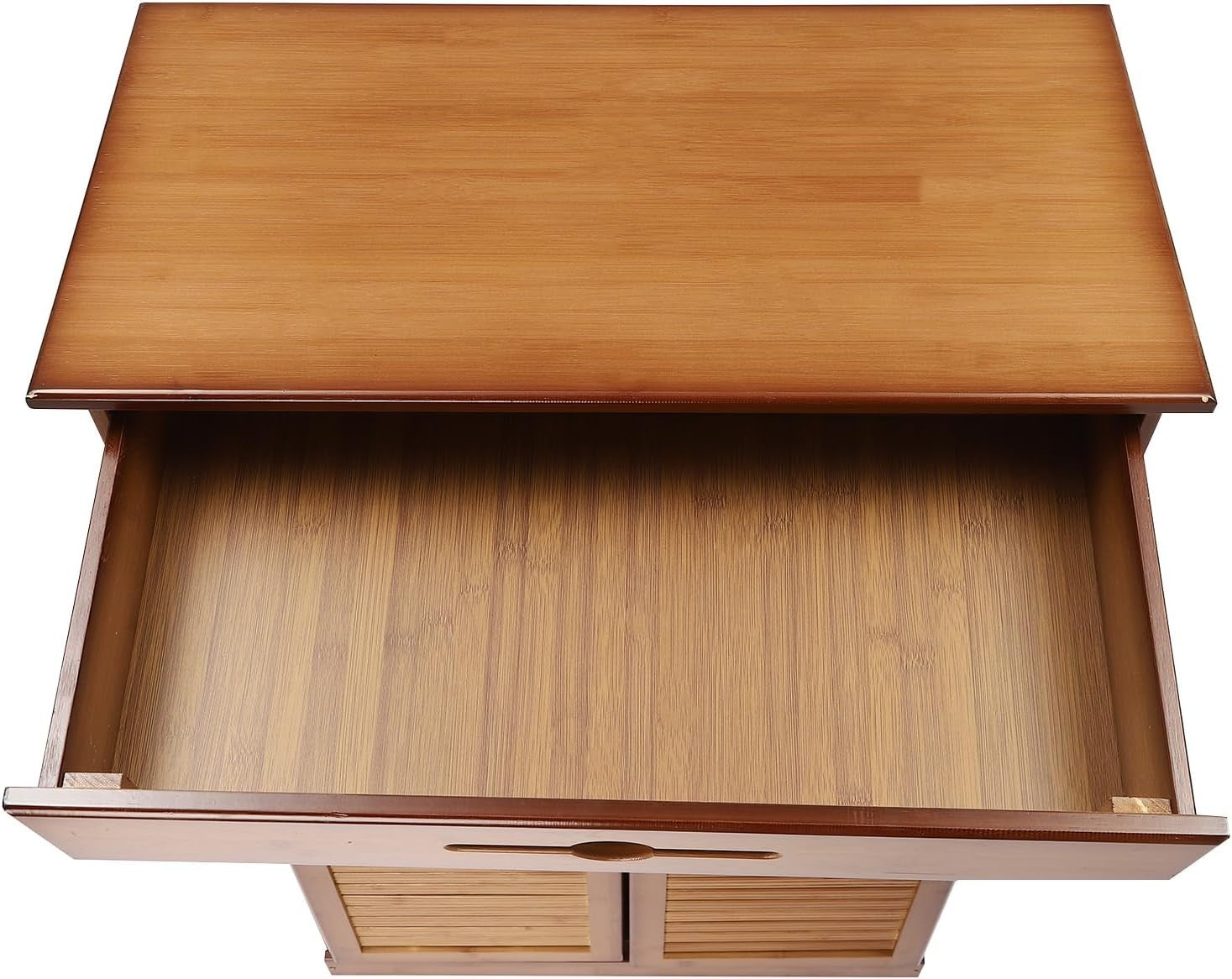 Dustproof 5-Tier Bamboo Shoe Cabinet with Drawer & Doors, Adjustable Storage