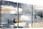 Abstract Grey Beige Canvas Wall Art 3 Panels 50x70cm Modern Decor