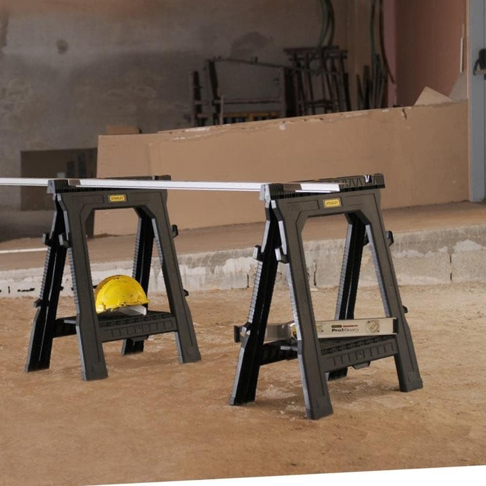Folding Workbench Sawhorse Twin Pack Ultra Compact 450kg Load Portable