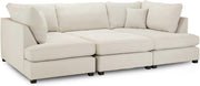4PC U Shape Sofa with Footstool – Grey  – 5/6 Seater Modular.