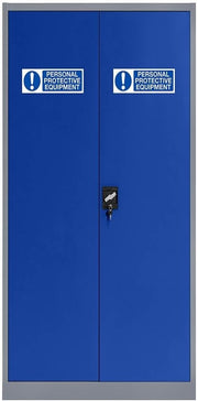 Heavy Duty Metal Storage Cabinet Lockable 4 Shelves PPE Office Garage Safe