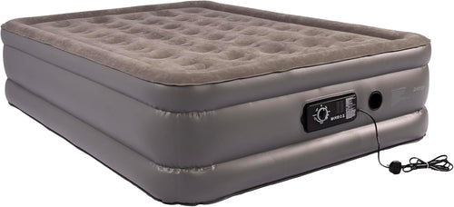 Double Airbed Electric Pump Silent Auto Top Up Flocked 3 Comfort