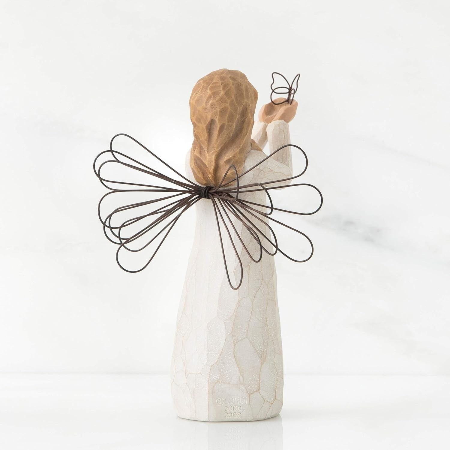 Angel Figurine with Wire Wings 15cm ✨ Hand-Painted Symbolic Gift Ornament Decor