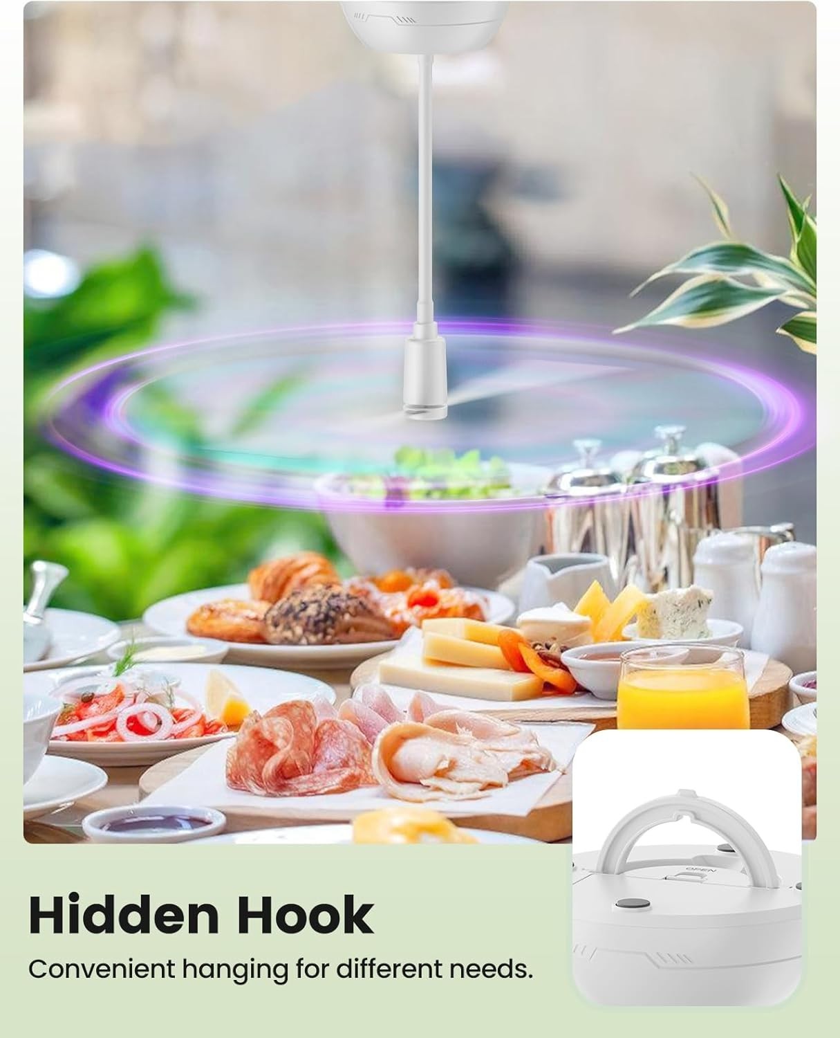 4-Pack Table Food Fan – Battery Powered Silent Gooseneck Fly Repellent for BBQ