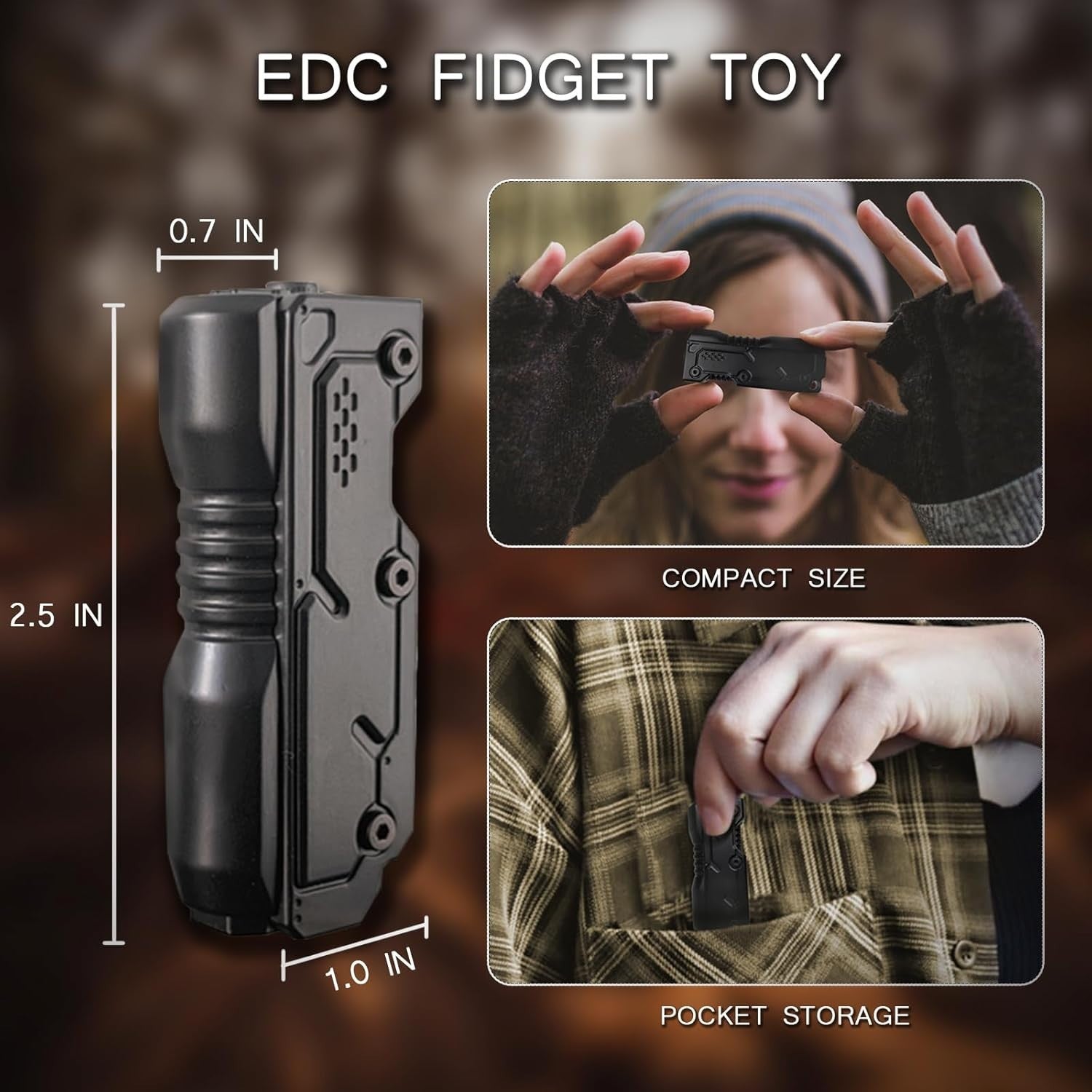 Metal Fidget Slider Stress Relief EDC Clicker for ADHD Focus