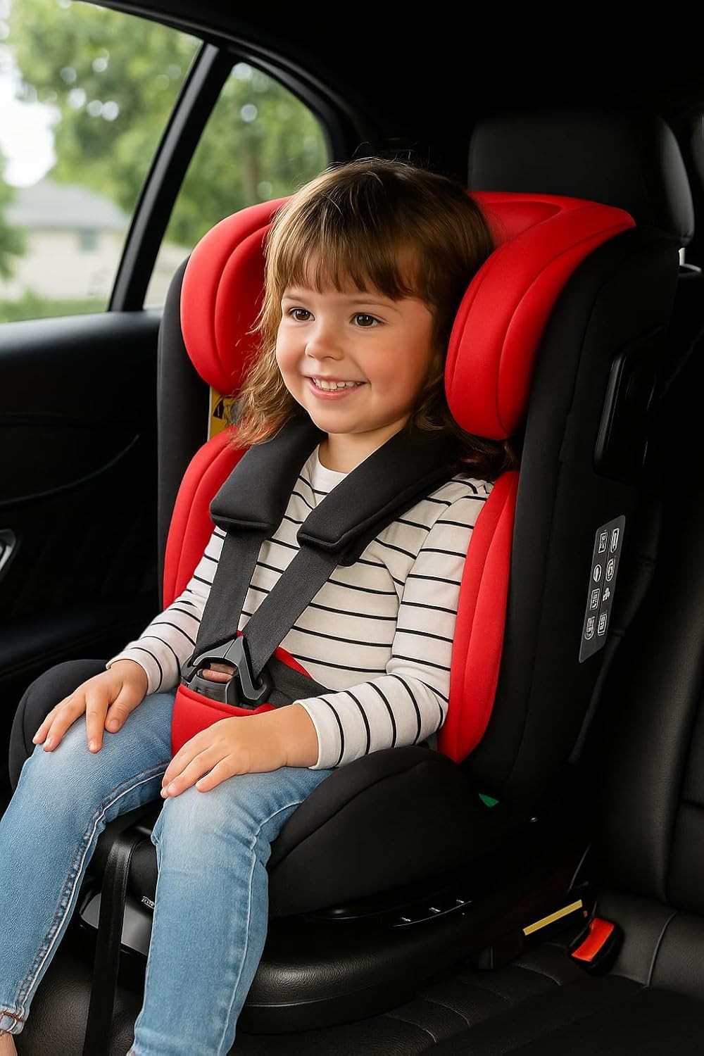 360° Rotating i-Size Car Seat ISOFIX R129 0–36kg Birth to 12 Years Red