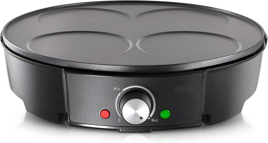 Portable Electric Crepe Maker Griddle Pan – Nonstick Adjustable Temp Cooking