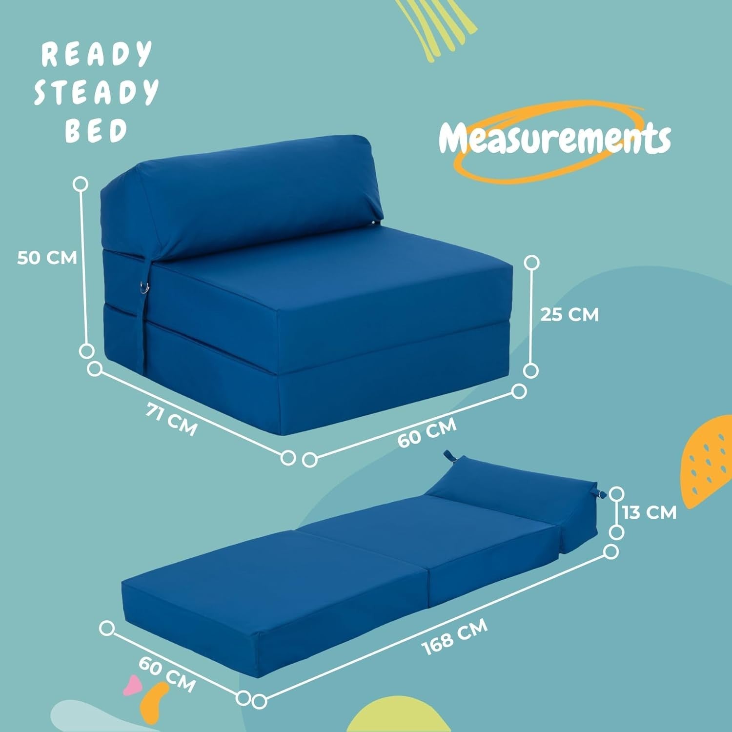 Single Folding Z Bed Chair Sofa Mattress Guest Futon Seat Waterproof