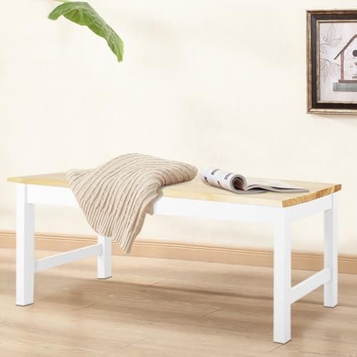 Natural Wooden Dining Bench Indoor Pine Kitchen Table Seating for Home