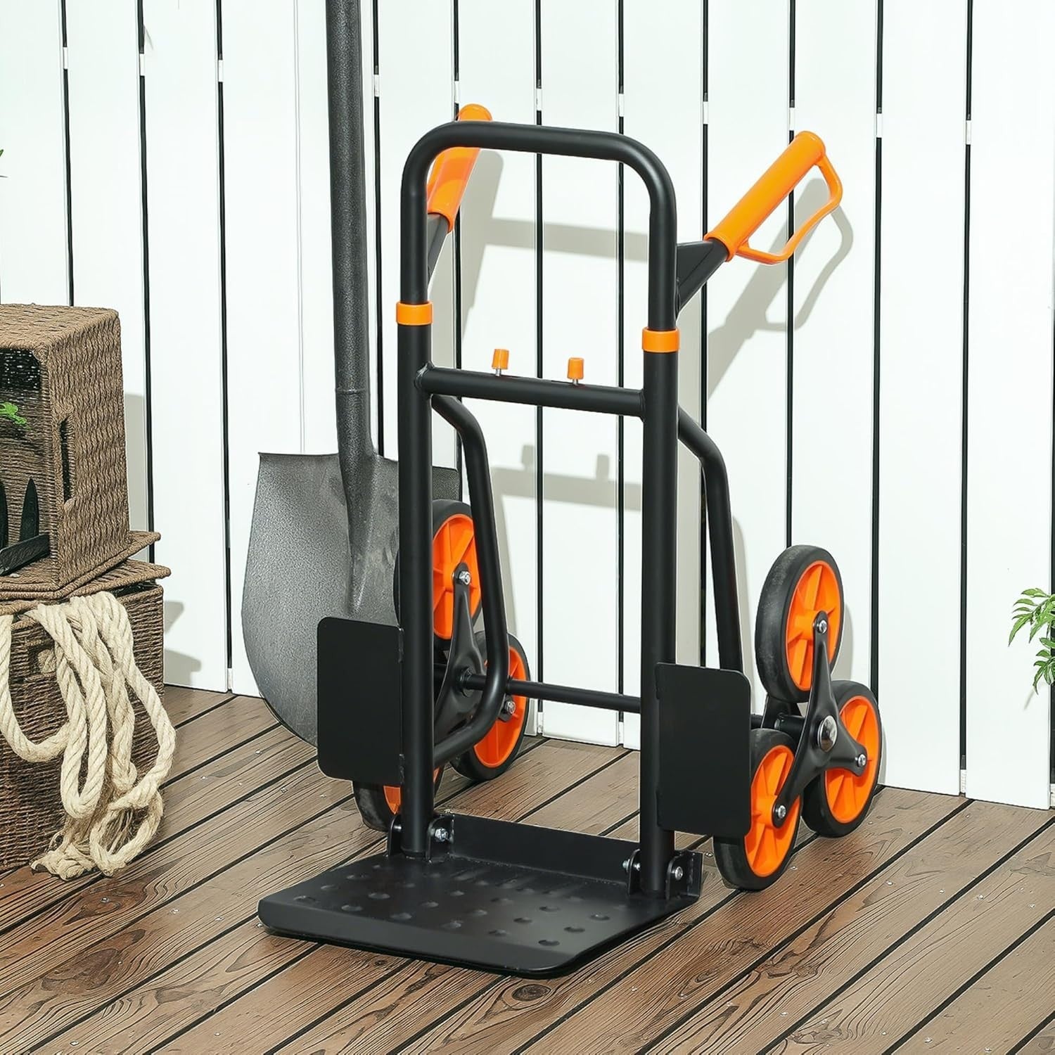 Stair Climbing Hand Truck 120kg Heavy Duty Foldable Steel Trolley
