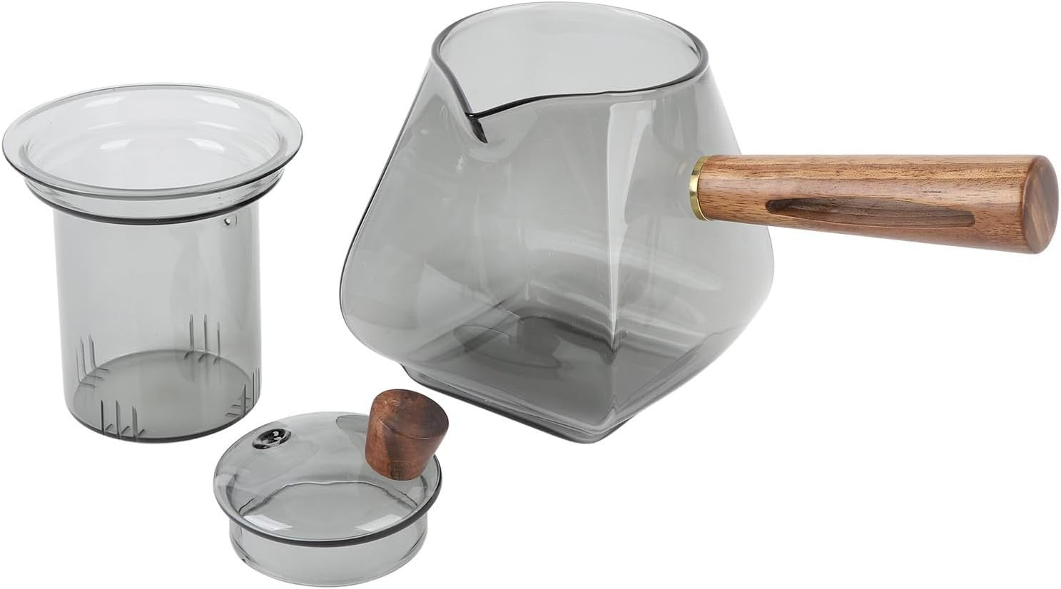 500ml Borosilicate Glass Teapot with Wood Handle Tea Pot Infuser