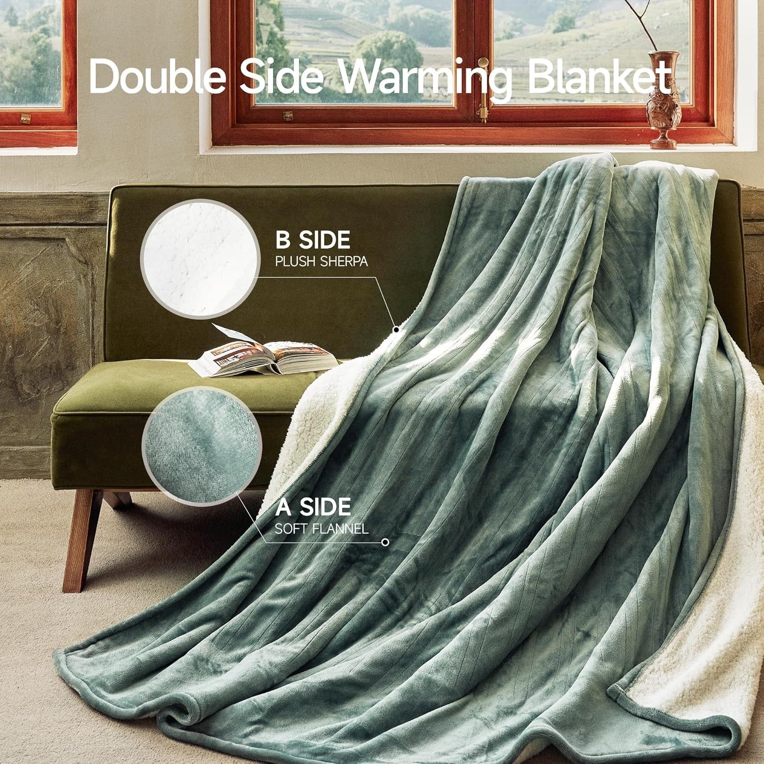 Electric Heated Blanket Double Extra Large 200x150cm Plush 9 Heat Auto
