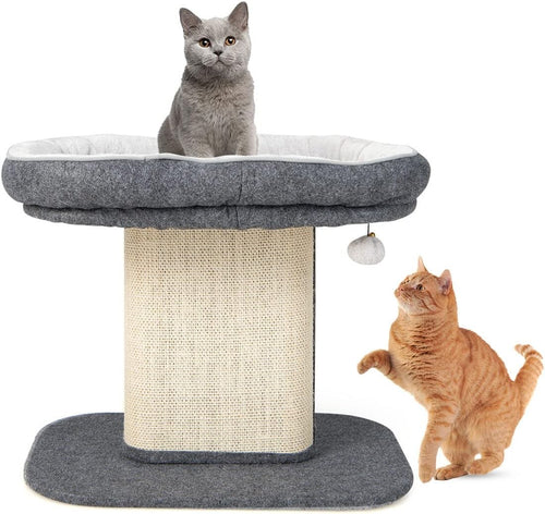 2-Level Cat Tree Scratching Post Tower Top Perch Sisal Column Indoor