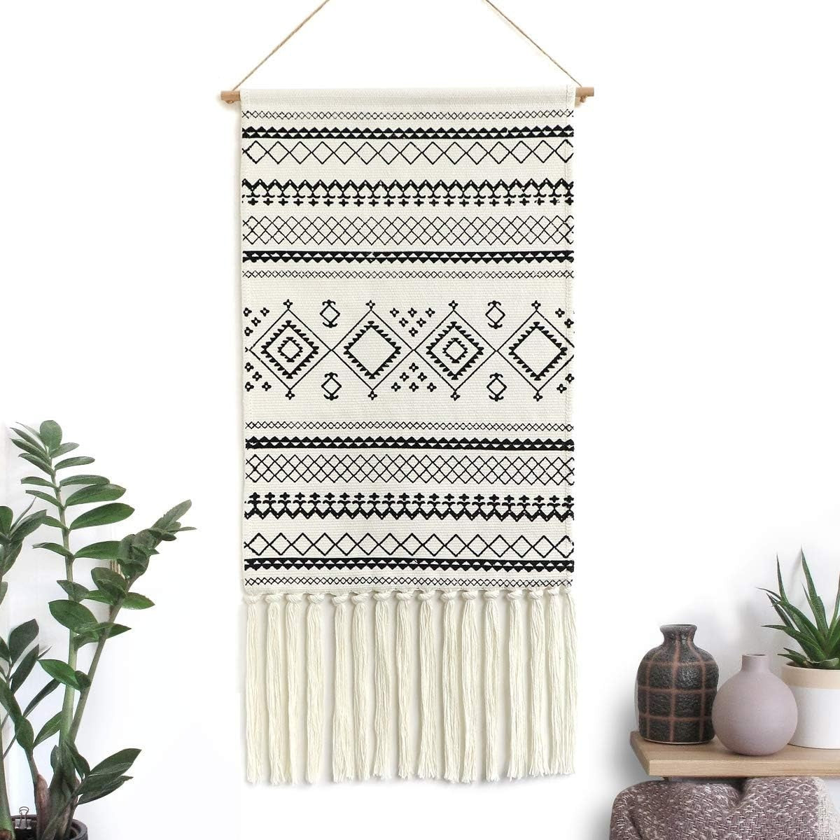 Boho Macrame Wall Hanging Geometric Woven Tapestry Decor