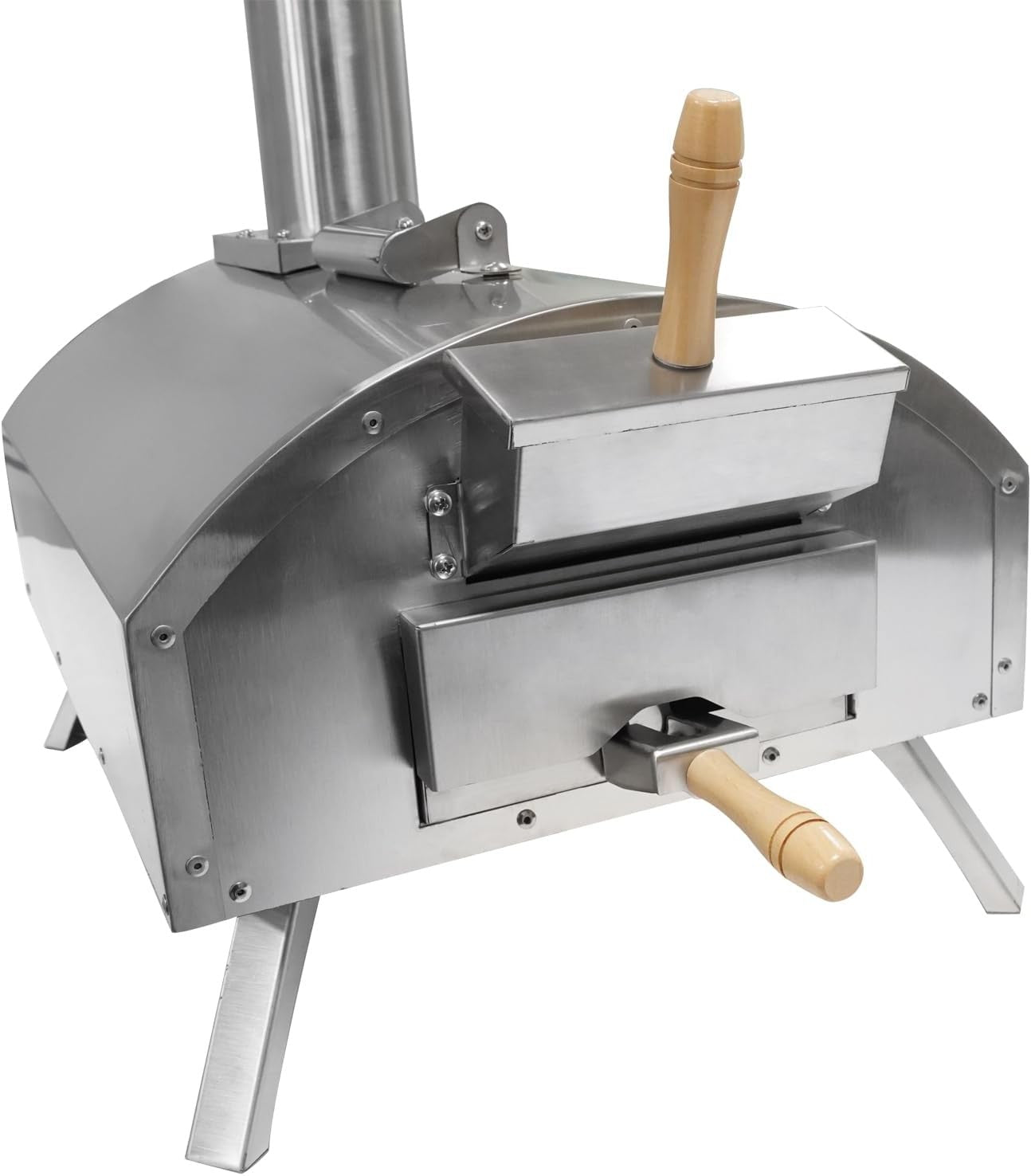 Stainless Steel Wood Fired Pizza Oven | Outdoor Portable Oven w/ Peel, Stone