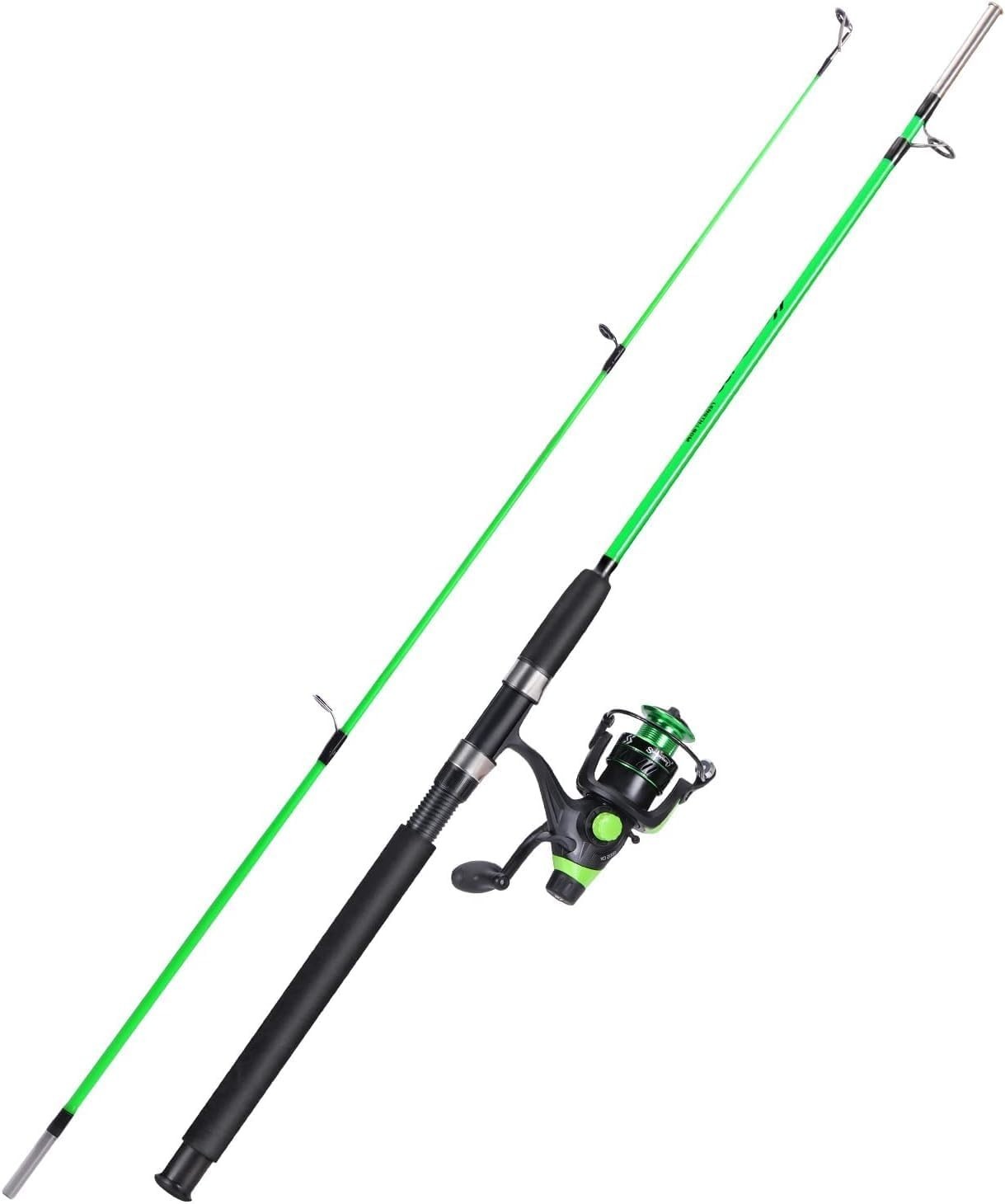 2.1M Graphite Spinning Fishing Rod Reel Combo Travel Kit 18LB Drag