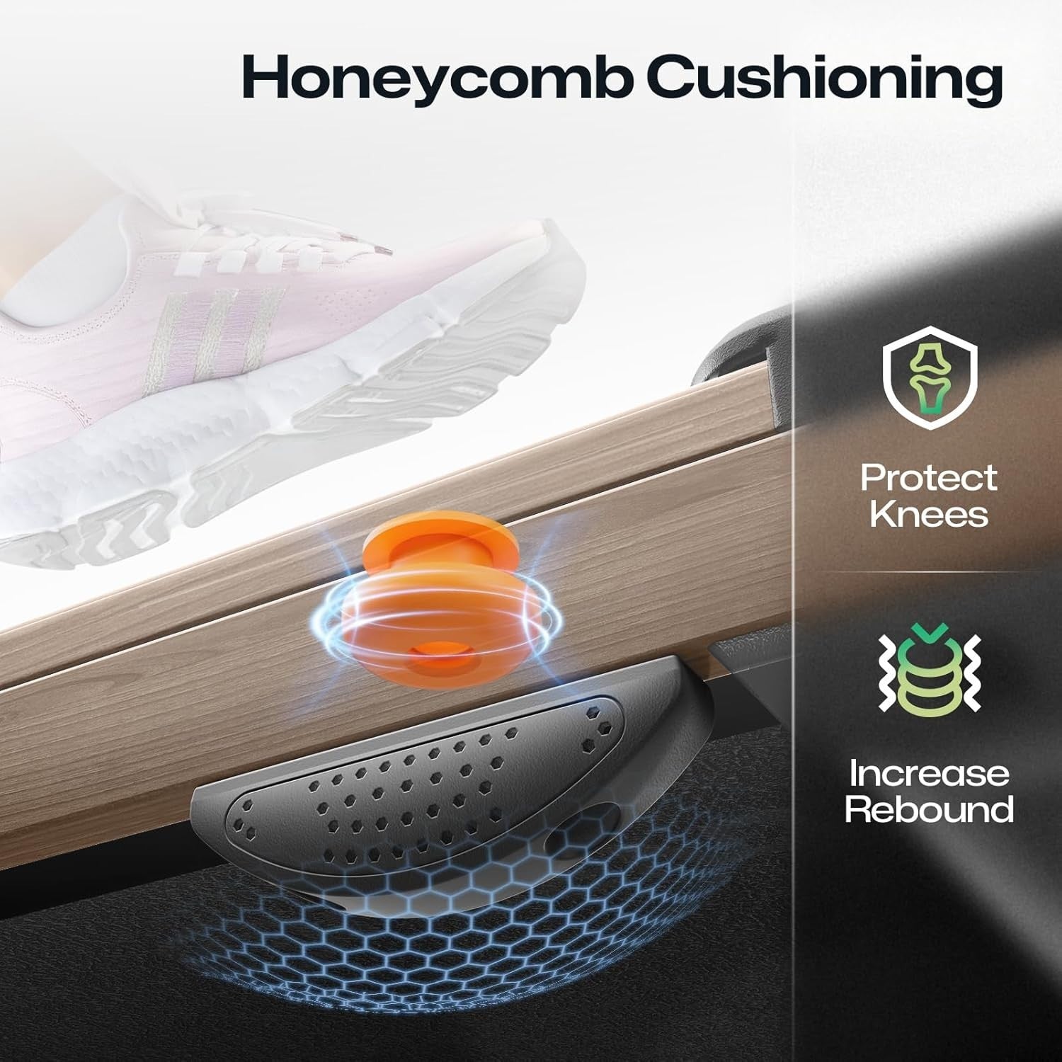 Under Desk Treadmill 1-6 km/h | Compact Wooden Walking Pad for Home & Office