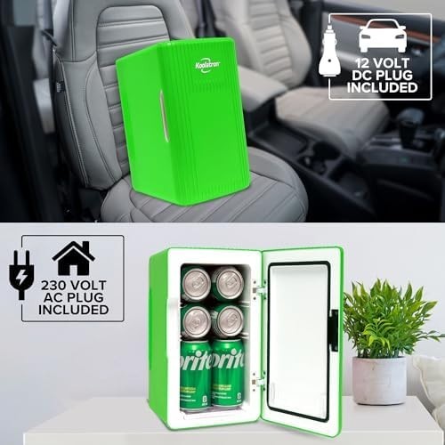 6L Mini Fridge Green Retro Cooler & Warmer Portable 12V AC/DC