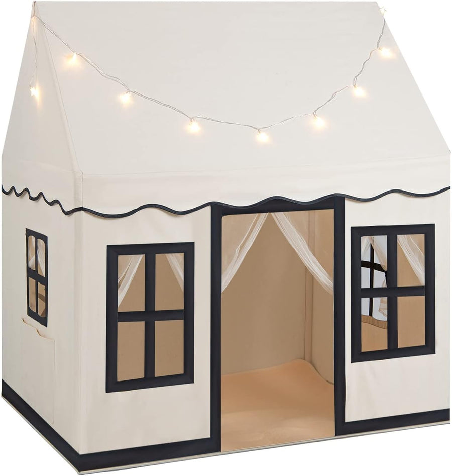 Kids Castle Play Tent Indoor Outdoor w Star Lights Mat Large Playhouse