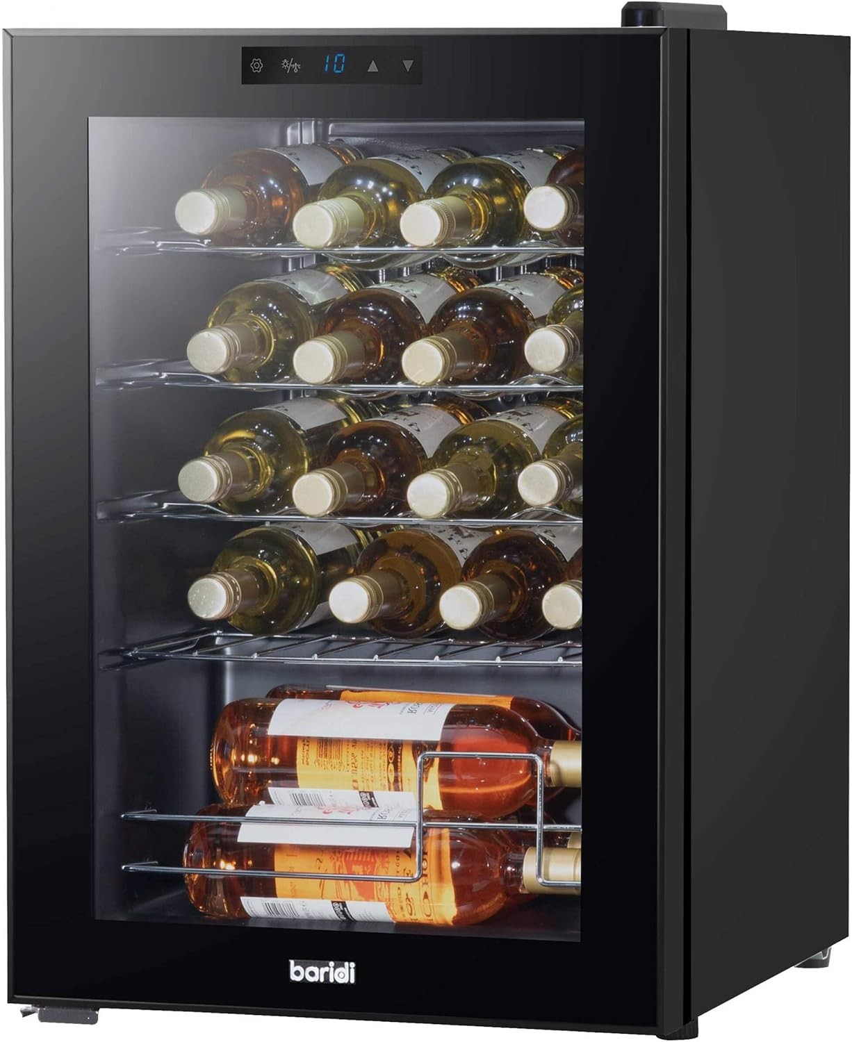20 Bottle Wine Cooler Fridge Digital Touch Control LED Quiet Freestanding