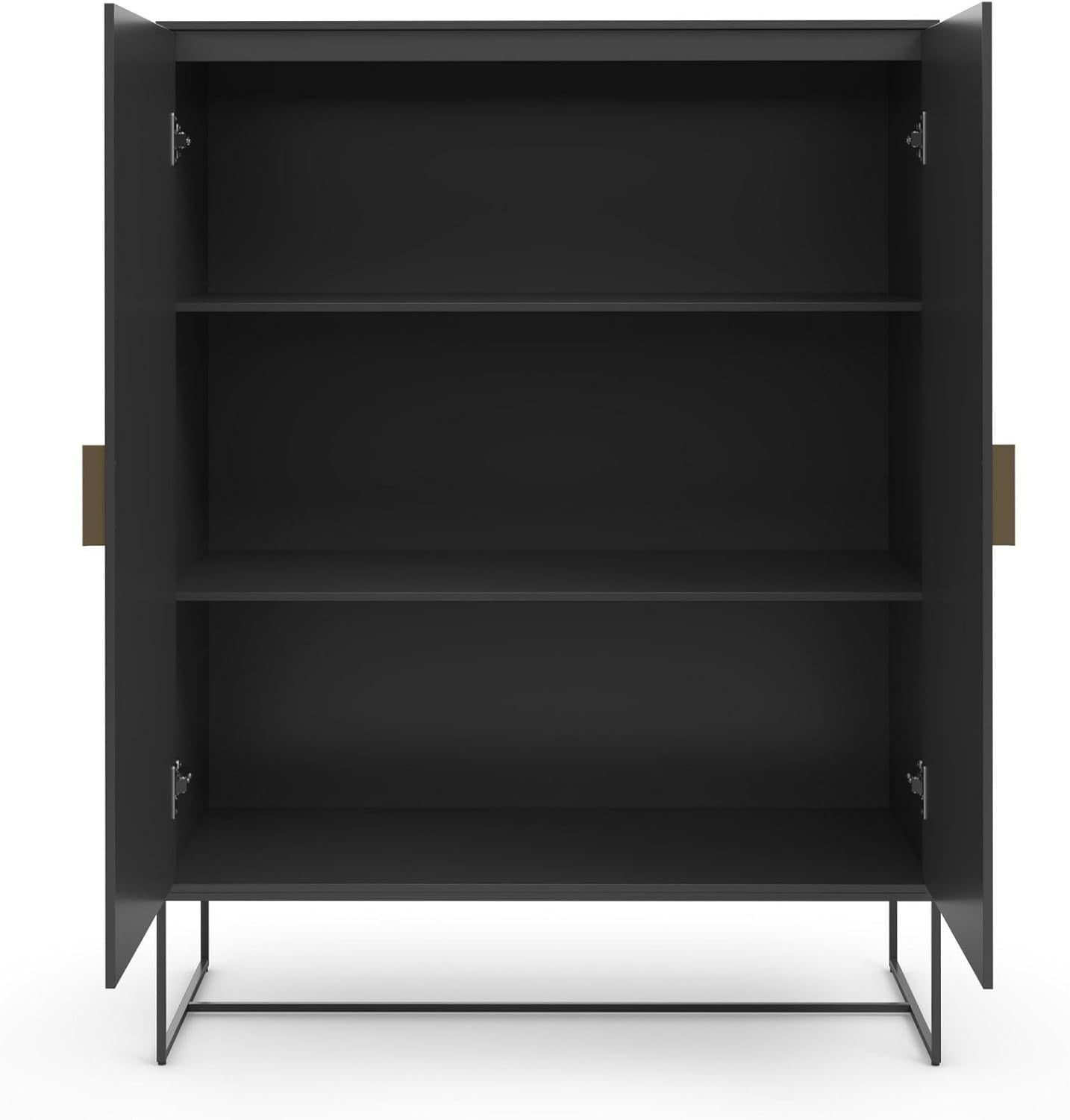 Extra Large Modern Cabinet with 2 Doors & Golden Handles, 40x90x125cm