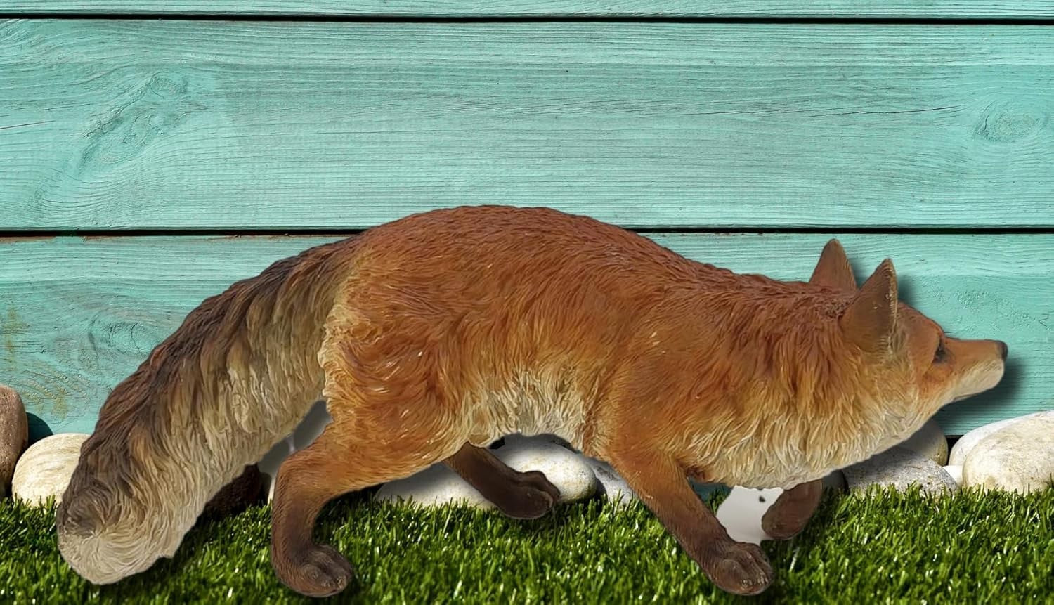 Realistic Fox Garden Ornament Sitting | Weatherproof Resin Woodland Animal Decor
