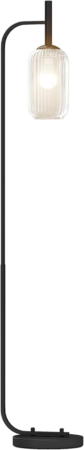 Modern Floor Lamp Glass Shade Standing Light Foot Switch Living Room Bedroom