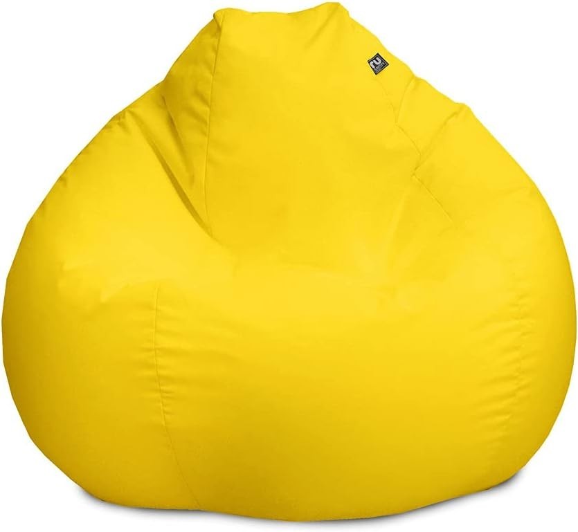 Outdoor Bean Bag Chair Adult XL – Waterproof Garden Seat, Yellow 110x80cm
