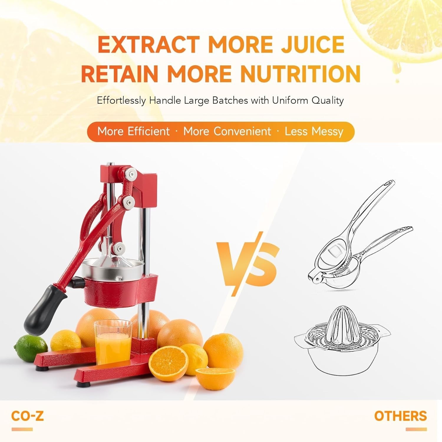 Professional Manual Citrus Press Cast Iron Juicer Orange Lemon Pomegranate
