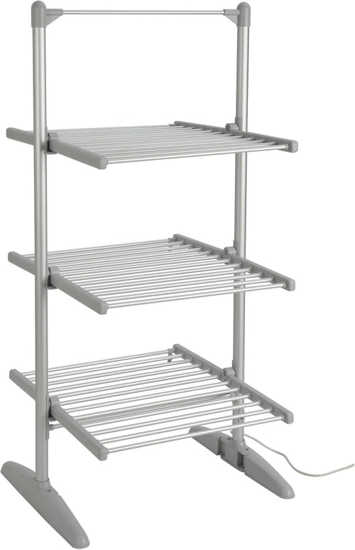 3 Tier Heated Clothes Airer Electric Drying Rack 36 Heated Rails Indoor