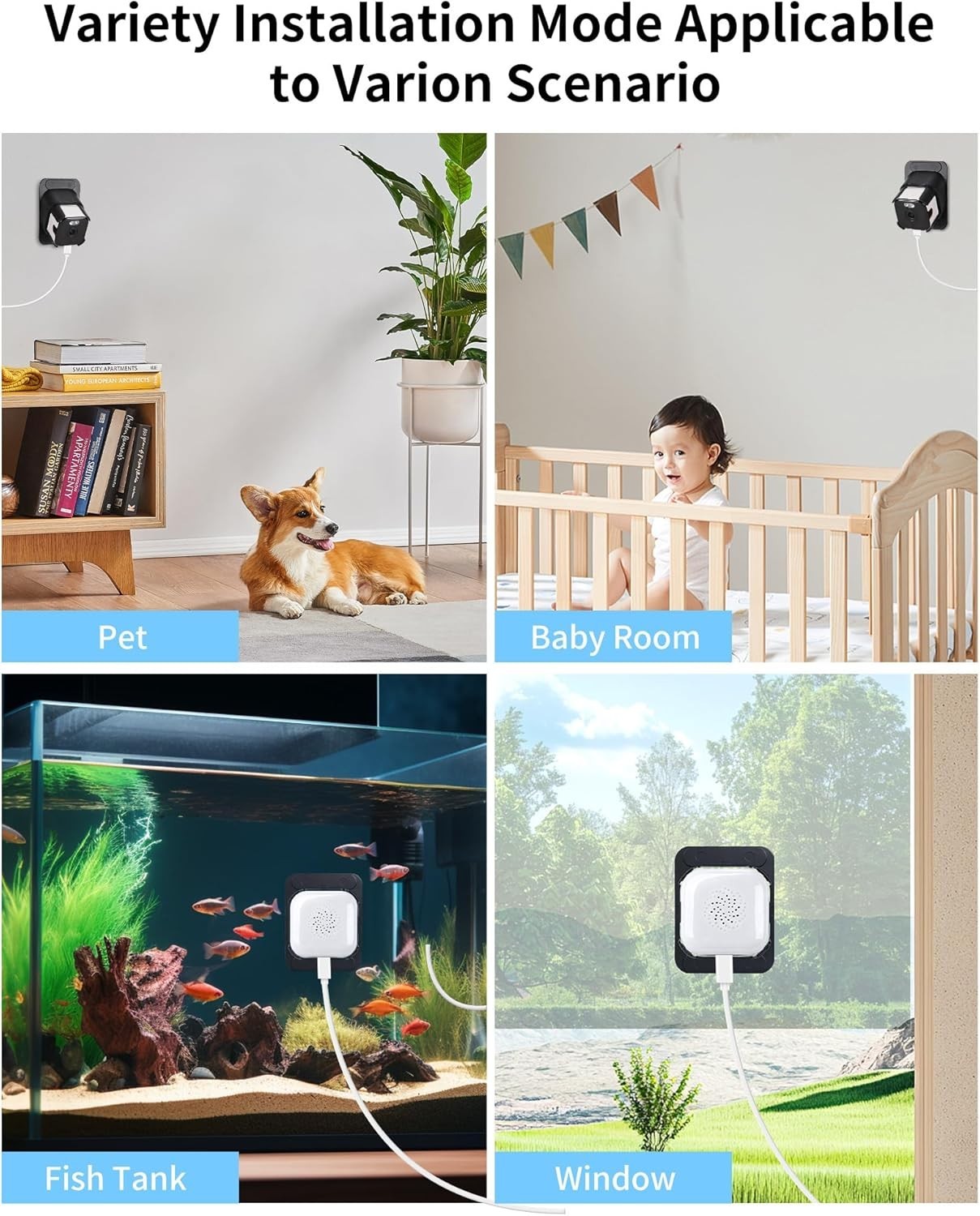 2K Window Security Camera WiFi 5GHz AI Color Night Vision 24/7 HD