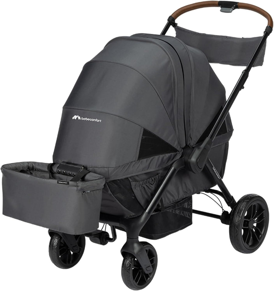 Twin Wagon Pushchair from Birth to 22kg, All-Terrain Wheels, Compact Fold
